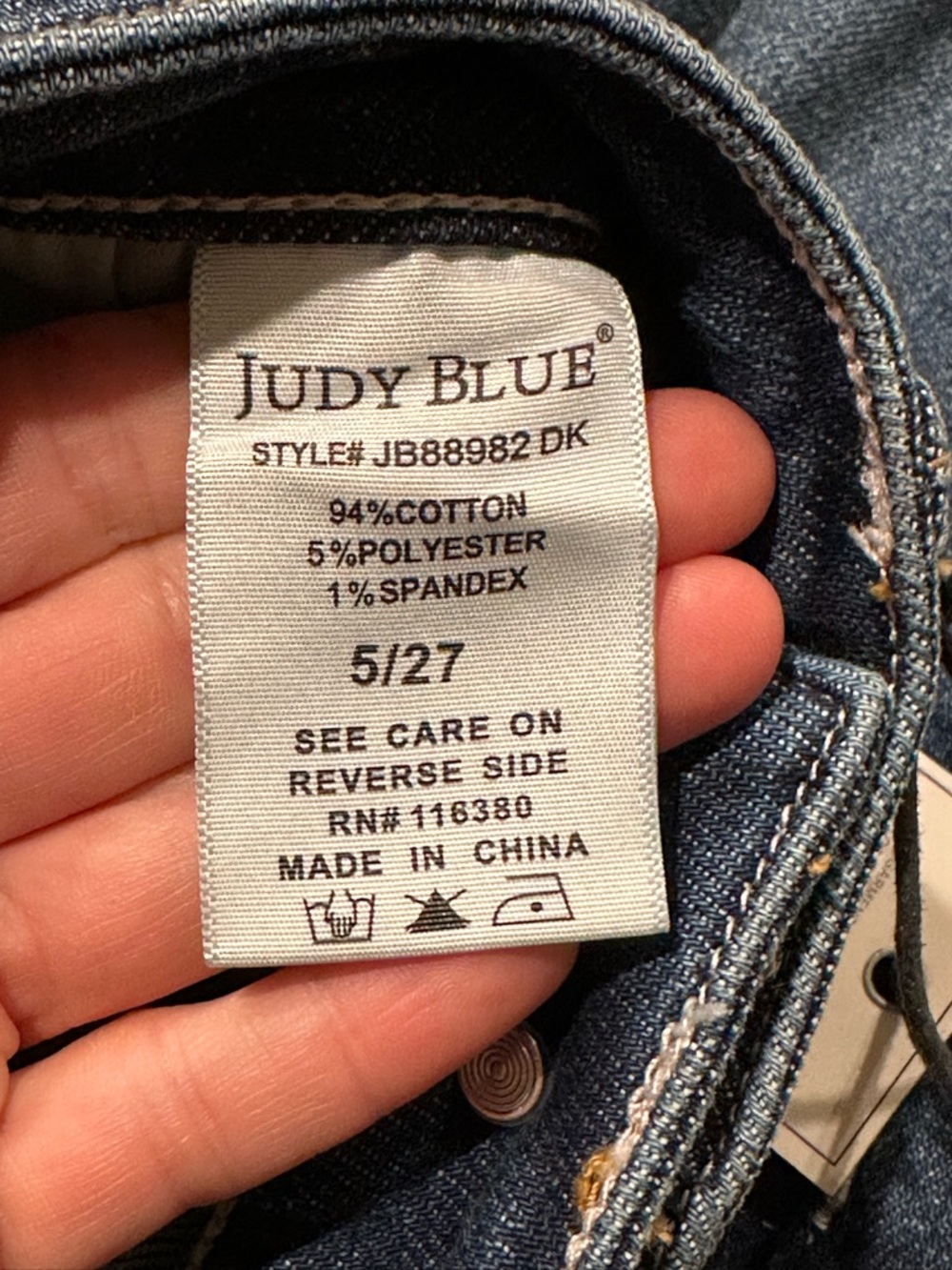 Judy Blue Kick Flare Jeans - Size 5/27 - Picture 7 of 7